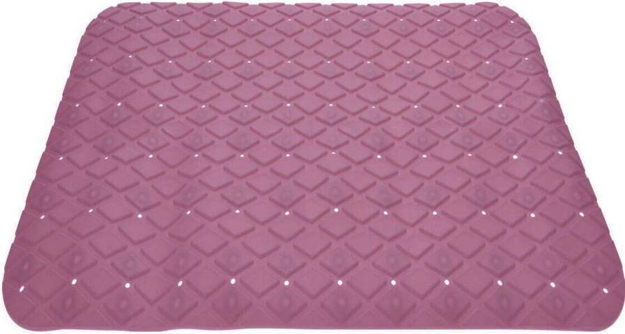 Excellent Houseware Badmat antislip oud roze 55 cm vierkant Badmatjes