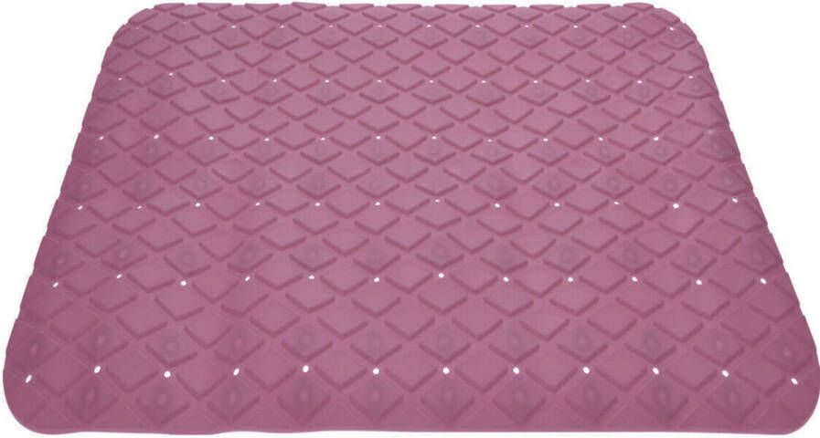 Excellent Houseware Anti-slip badmat oud roze 55 x 55 cm vierkant Badmatjes