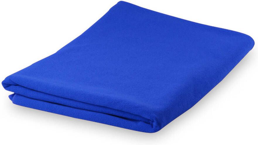 Merkloos Yoga fitness handdoek extra absorberend 150 x 75 cm blauw Sporthanddoeken