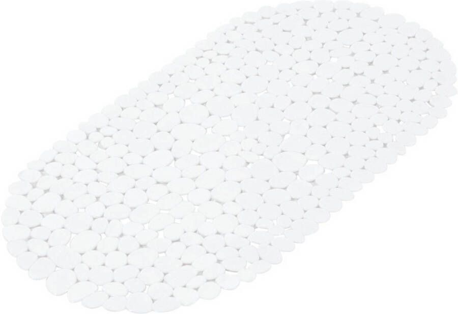 Merkloos Badkuip ruwe anti-slip mat wit 52 x 52 cm met stenen patroon Badmatjes