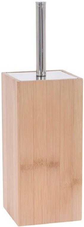 Merkloos Bamboe houten wc-borstel houder 34 cm Toiletborstels