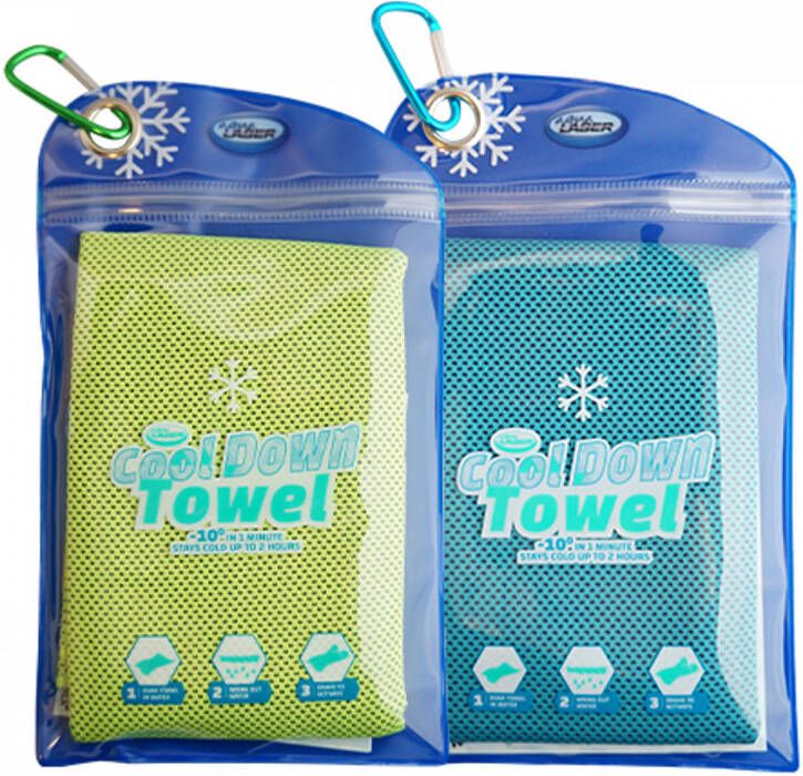 Aqua Laser Cool Down Towel Koelhanddoek groen blauw