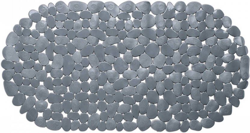 Wicotex Douchemat ovaal grijs steentjes 68 x 35 cm Badmatjes