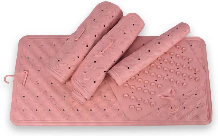 Merkloos Handige Roze Antislip Onderlegger 4 Stuks 76cm x 36cm Natuurlijk Rubber