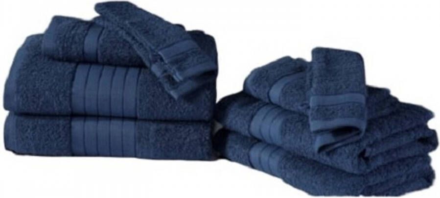 Slaaptextiel nl Muller Textiles handdoeken-set katoen denim 8-delig