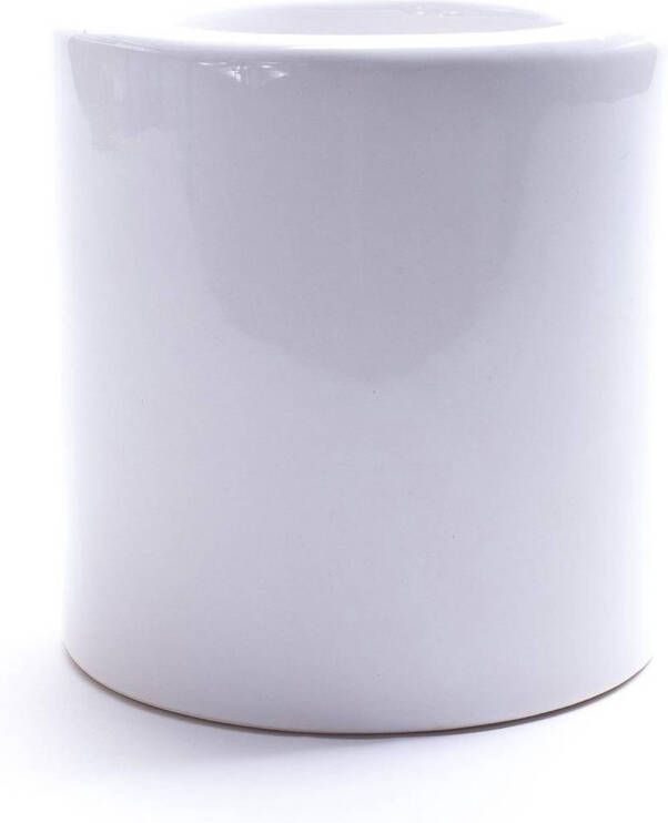 Merkloos Premium Witte Porseleinen Toiletborstelhouder met RVS Toiletborstel 40x16cm Glans Wit Duurzame en Moderne
