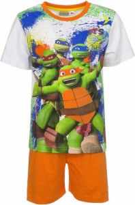 Merkloos Shortama Ninja Turtles Oranje 98(3 Jaar) Pyjamaset