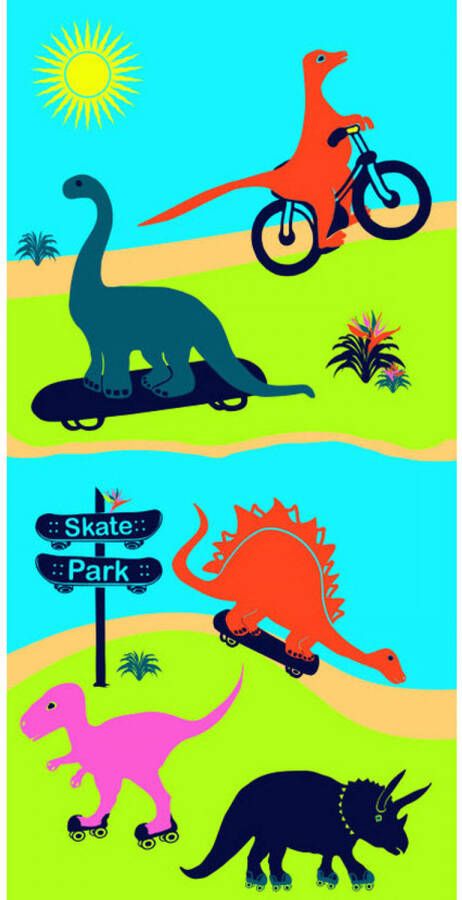 Le Comptoir Strandlaken badlaken Dino Skatepark Print 70 X 140 Cm Strandlakens