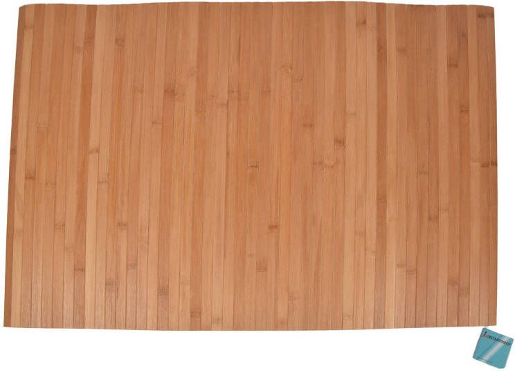 Merkloos Stijlvolle Licht Bruin Vloermat deurmat 80cm x 50cm x 0.5cm Bamboo Materiaal