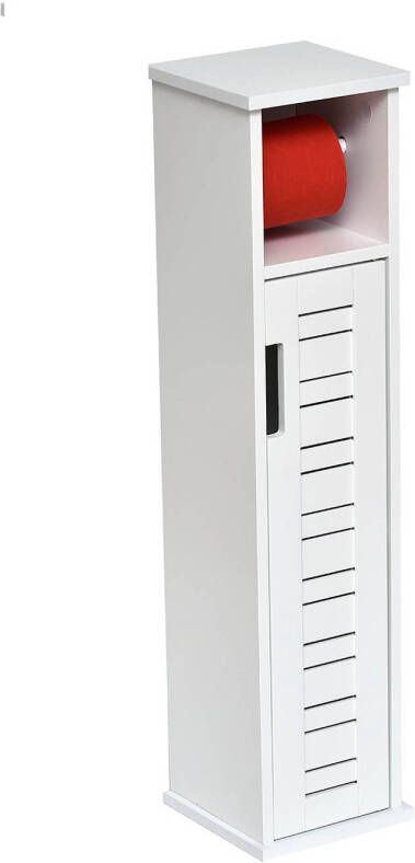 4Goodz Toiletrolhouder met toiletroldispenser Miami 18x18x75 cm Wit