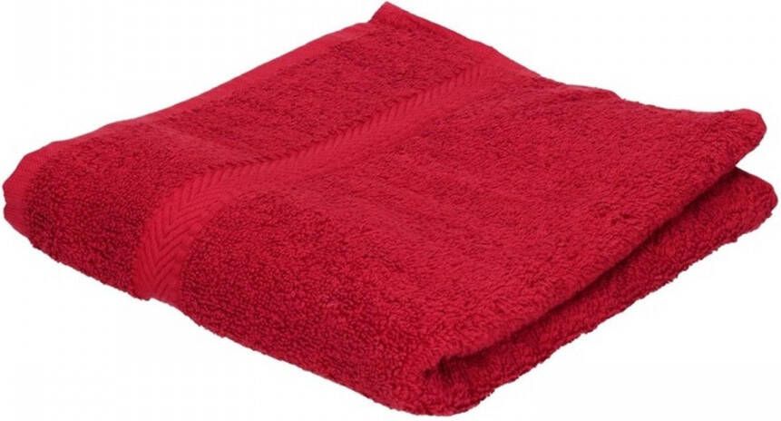 Merkloos Badkamer douche handdoeken rood 70 x 140 cm Badhanddoek