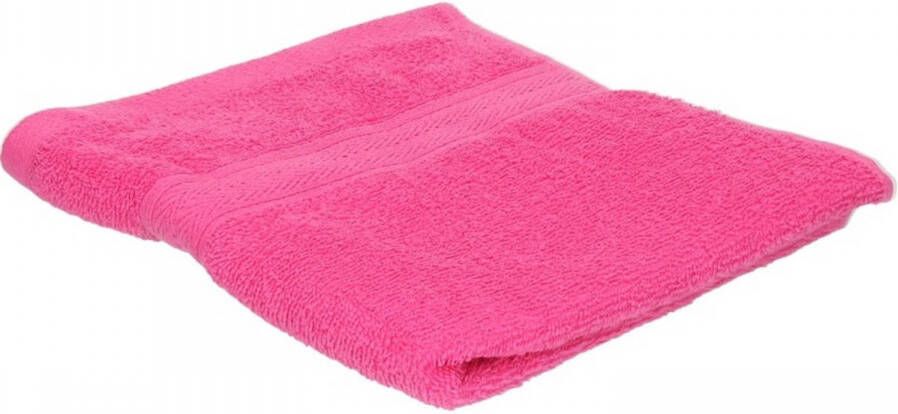 Merkloos Badkamer douche handdoeken fuchsia roze 50 x 100 cm Badhanddoek