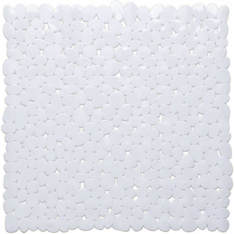 Wicotex Douchemat vierkant wit steentjes 53 cm Badmatjes