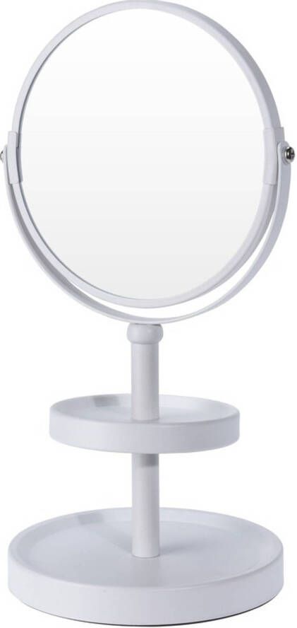 Merkloos Spiegel met sieraden plateau wit 25 cm Make-up spiegeltjes