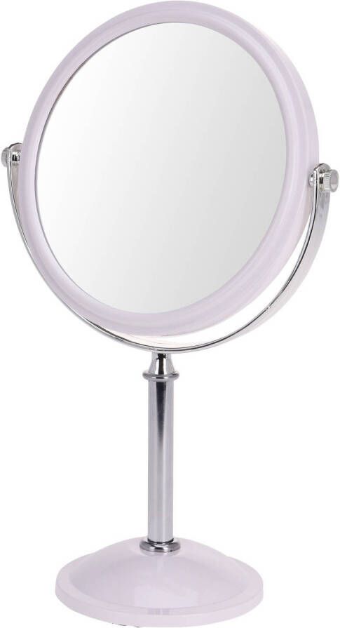 Merkloos Witte make-up spiegel rond vergrotend 18 x 24 cm Make-up spiegeltjes