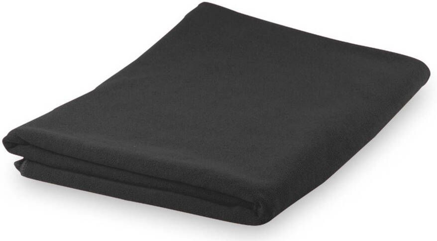 Merkloos Yoga fitness handdoek extra absorberend 150 x 75 cm zwart Sporthanddoeken