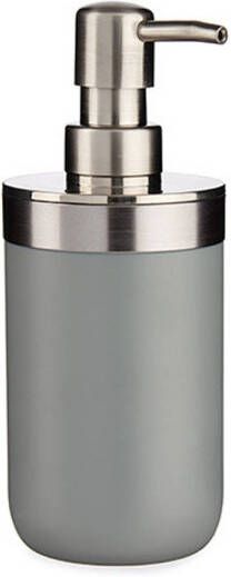Merkloos Zeeppompje dispenser roestvrij metaal grijs zilver 350 ml met formaat 9 x 8 x 17 cm Zeeppompjes
