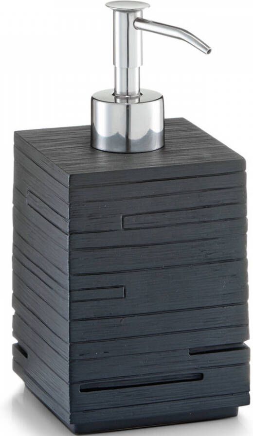 Zeller Zeeppompje zeepdispenser kunststeen zwart leisteen 8 x H16 Zeeppompjes