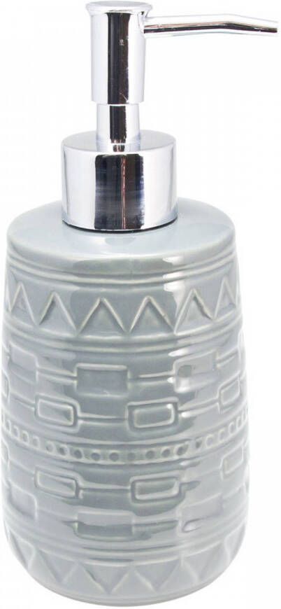 Luxury houseware Zeeppompje zeepdispenser grijs keramiek 21 cm Zeeppompjes