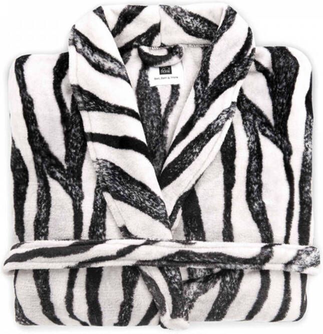 Slaap Vaak Zo! Home Badjas Zebra Zwart Wit XL