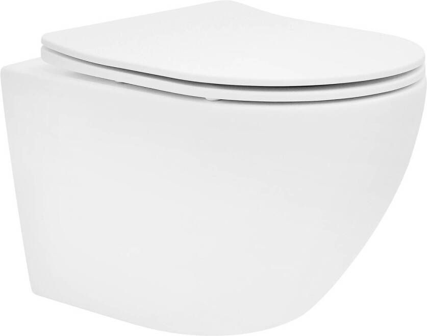 LuxeBath Randloze wandcloset kort 49 cm wit mat keramiek