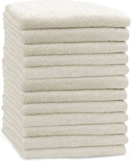 Eleganzzz Handdoek 100% Katoen 50x100cm ivoor Set van 12