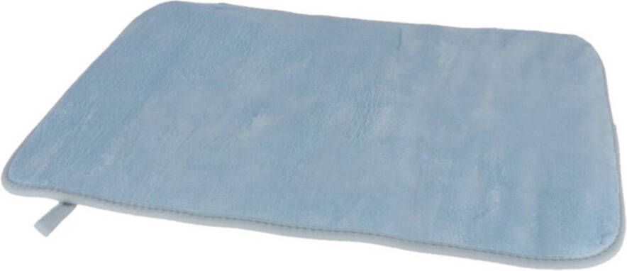 Gerimport Sneldrogende badmat met anti slip blauw 40 x 60 cm rechthoekig Badmatjes