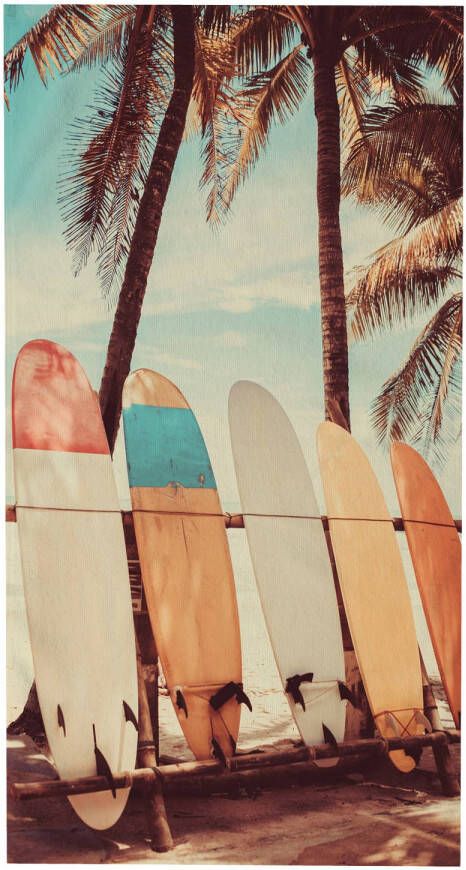 Good Morning strandlaken Surf 100 x 180 cm velours bruin blauw