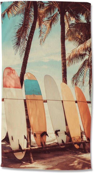 Good Morning Strandlaken Velours Vintage Surf 100x180cm multi