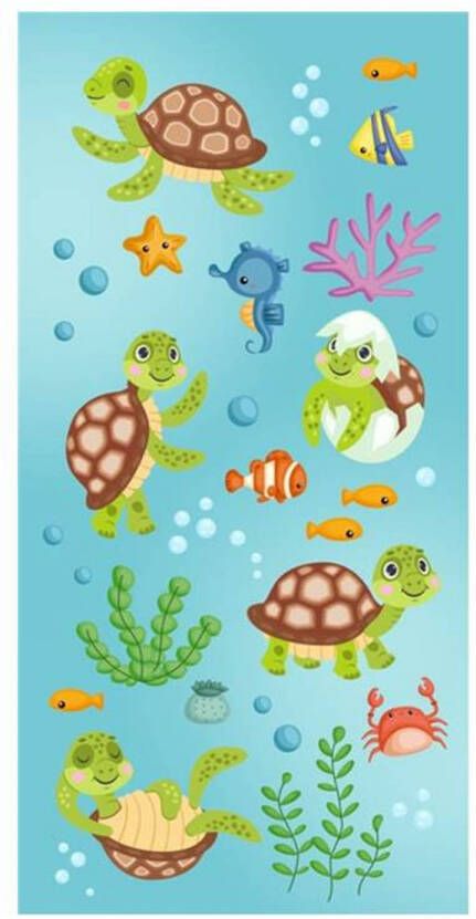 Good Morning Turtles Strandlaken 100% Polyester Velours 75x150 Cm Multi