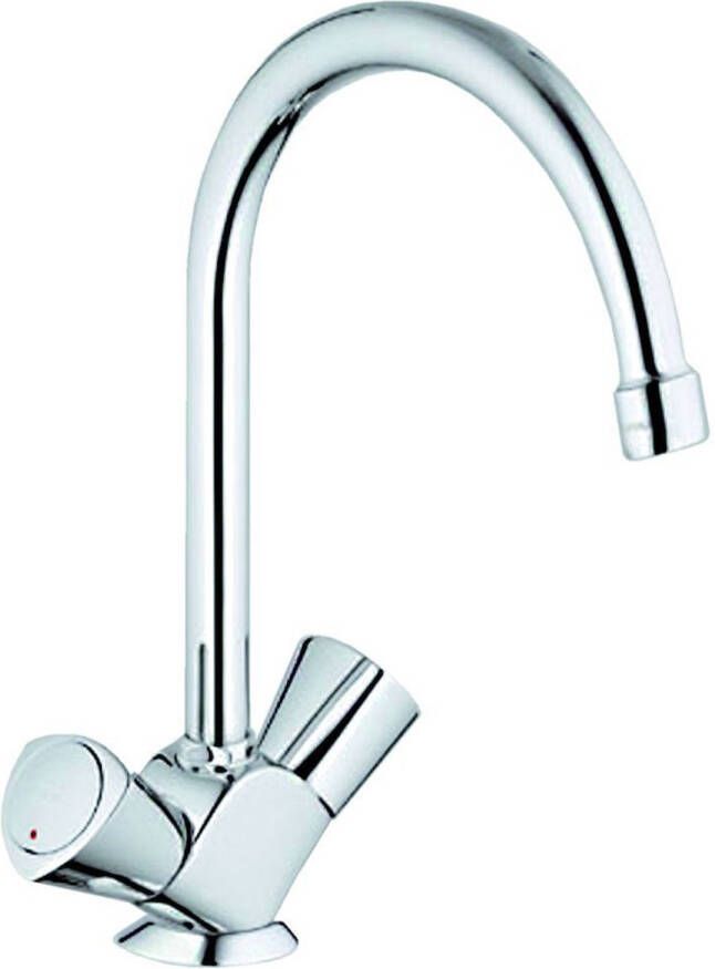 GROHE Costa S Keukenmengkraan tweegreeps 282mm hoogte 192mm hoogte kraanmond 182mm voorsprong uitloop hoog draaibaar chroom
