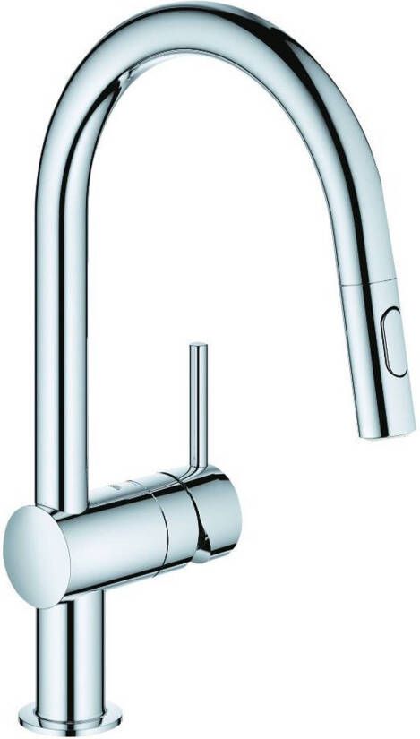 Grohe Minta Keukenkraan hoog draaibare uittrekbare uitloop 2 straalsoorten chroom 32321002