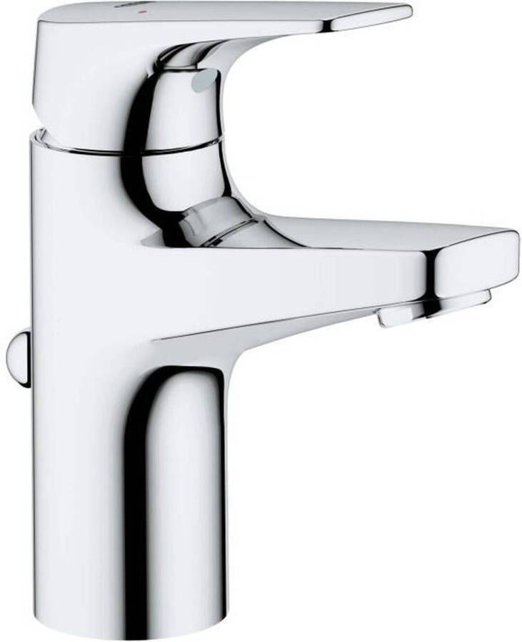 GROHE QUICKFIX Grohe Start Flow Wastafelmengkraan S-size trekwaste eengreeps 1-gats 144mm hoogte 89mm uitloop vast chroom