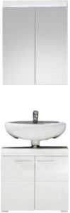 Hioshop Amandamandobea Badkamer A Met Spiegelkast Wit Hoogglans.