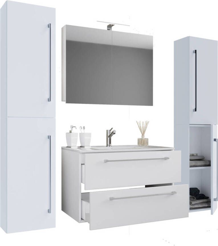 Hioshop Badinos badkamer B 60 cm spiegelkast wit.