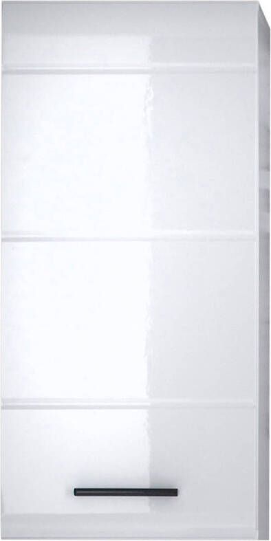 Hioshop SkinGloss badkamerkast 1 deur wit hoogglans.