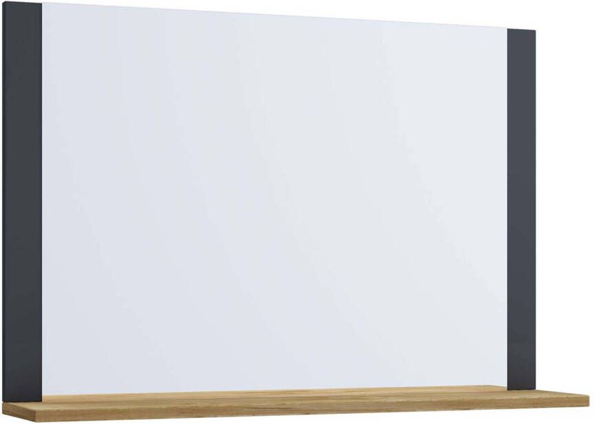 Hioshop VCB10 Maxi spiegelkast badkamerspiegel met 1 plank Antraciet honing eiken decor.
