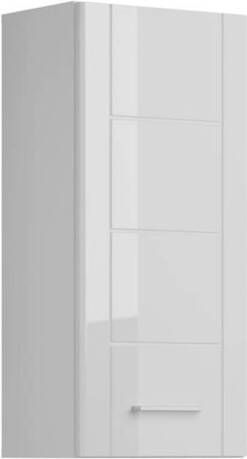 Hioshop Venice badkamerkast wandmontage 1 deur hoog glans wit.
