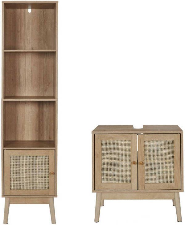 Home deco factory Badkamer-set Bali Set Wastafelonderkast + Kolomkast hoog