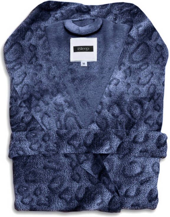 ISleep Badjas Leopardo Indigo Blauw L