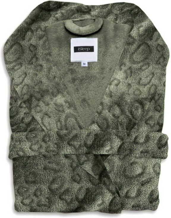 ISleep Badjas Leopardo Olive Groen L