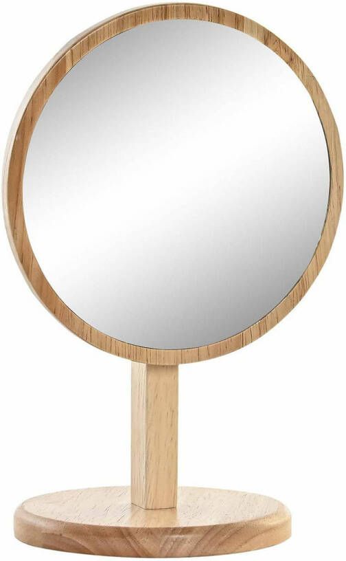 Items Make-up spiegel op standaard rond bamboe 22 cm Make-up spiegeltjes