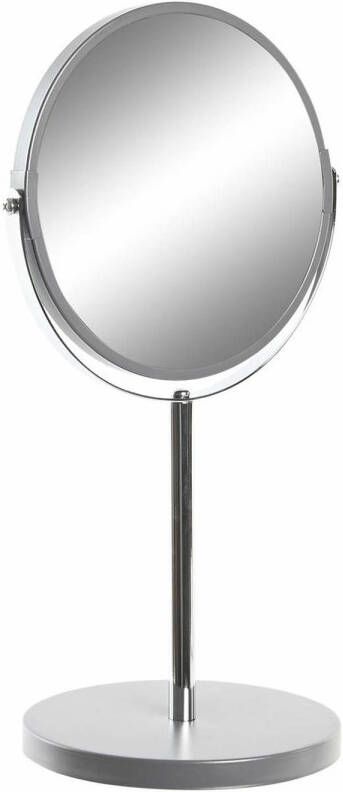 Items Make-up spiegel op standaard rond RVS zilverkleurig 34 cm Make-up spiegeltjes
