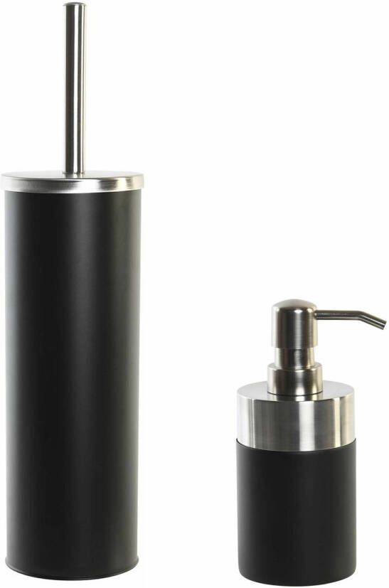 Items Toiletborstel met houder 39 cm en zeeppompje 300 ml polystone metaal Badkameraccessoireset