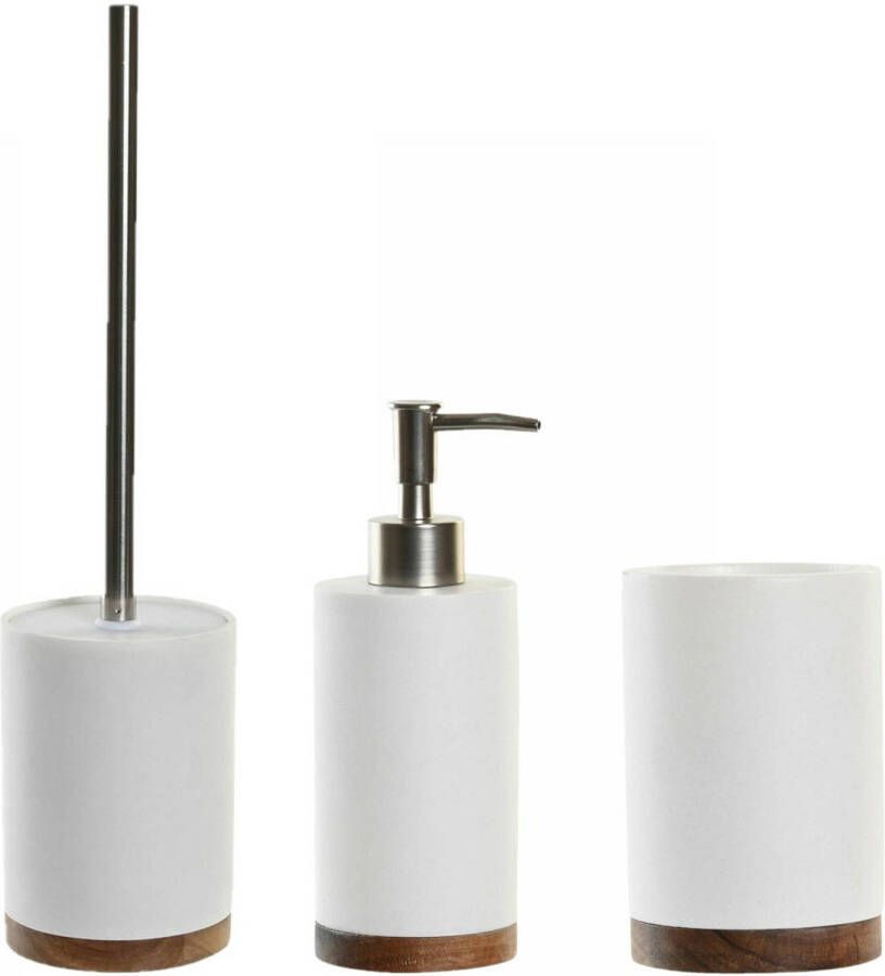 Items Toiletborstel met houder 41 cm en zeeppompje 300 ml keramiek metaal Badkameraccessoireset