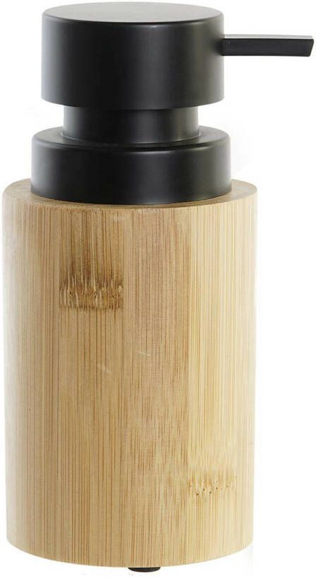 Items Zeeppompje dispenser bamboe rvs in kleur hout zwart 8 x 16 cm Zeeppompjes