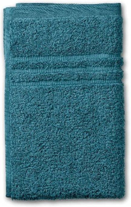 Kela Gastendoek Set van 3 Stuks 30 x 50 cm Teal Blauw Katoen Leonora