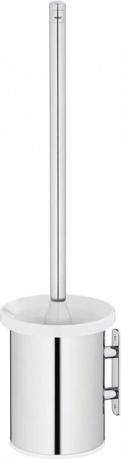Kela toiletborstel wandhouder Alor 45 x 11 5 cm RVS zilver wit