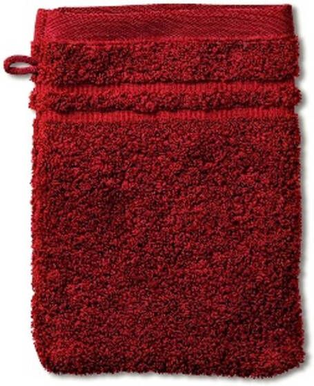 Kela Washandje Set van 3 Stuks 15 x 21 cm Fuweel Rood Katoen Leonora