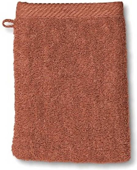 Kela Washandje Set van 3 Stuks 15 x 21 cm Roest Rood Katoen Ladessa